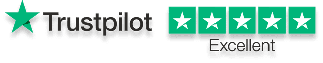 Trustpilot rating with 5 stars